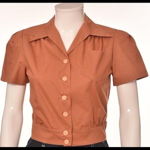Freddies of Pinewood Rust Work Blouse Size 14